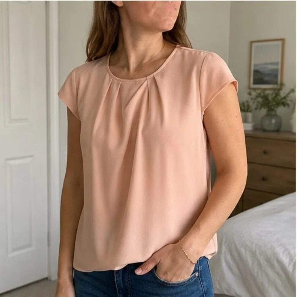 Mauve V Neck Top